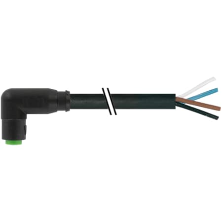 Murrelektronik M8 female 0 Degree with cable, PUR 5x0.25 bk UL 5, 0m 7000-08261-6110600
